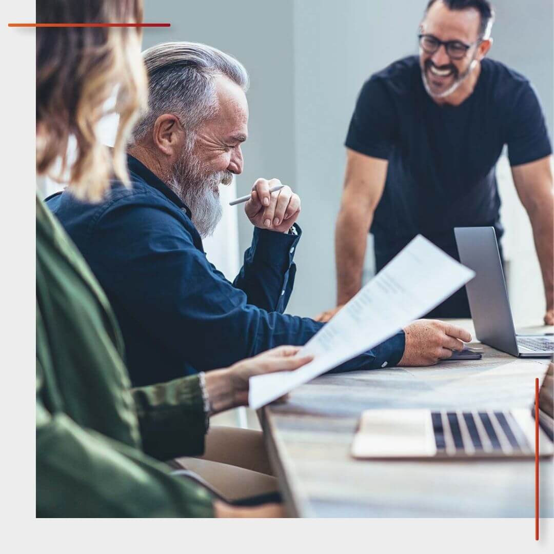 business people consulting at table